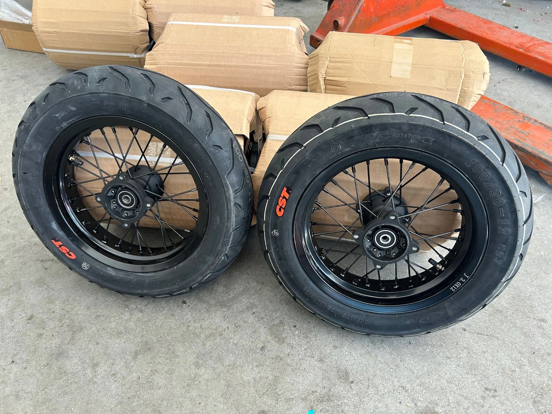 12" Blacked Out Wheel Set