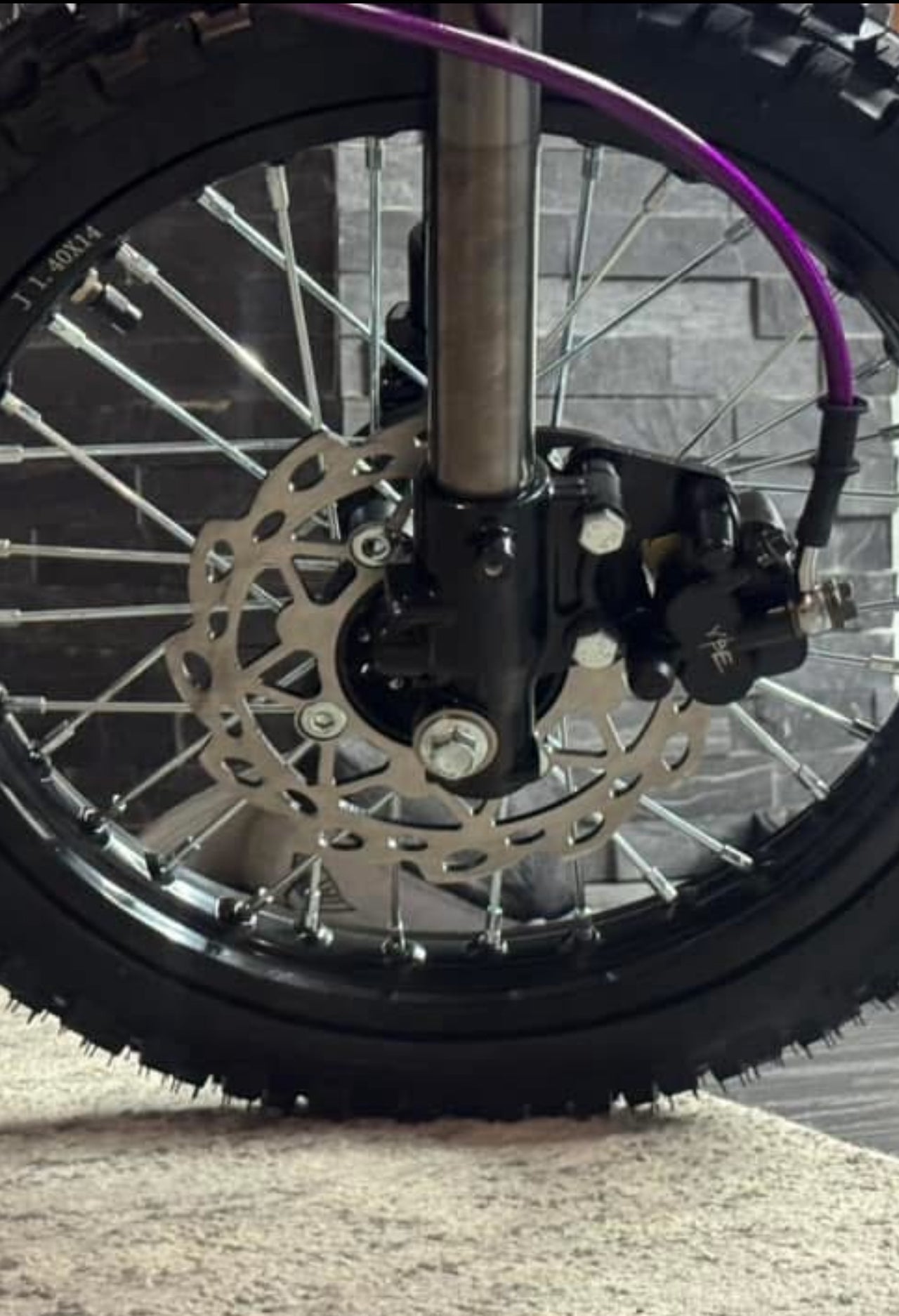 Front Pit Bike Brake w/ rotor (Standard Fork Tubes)