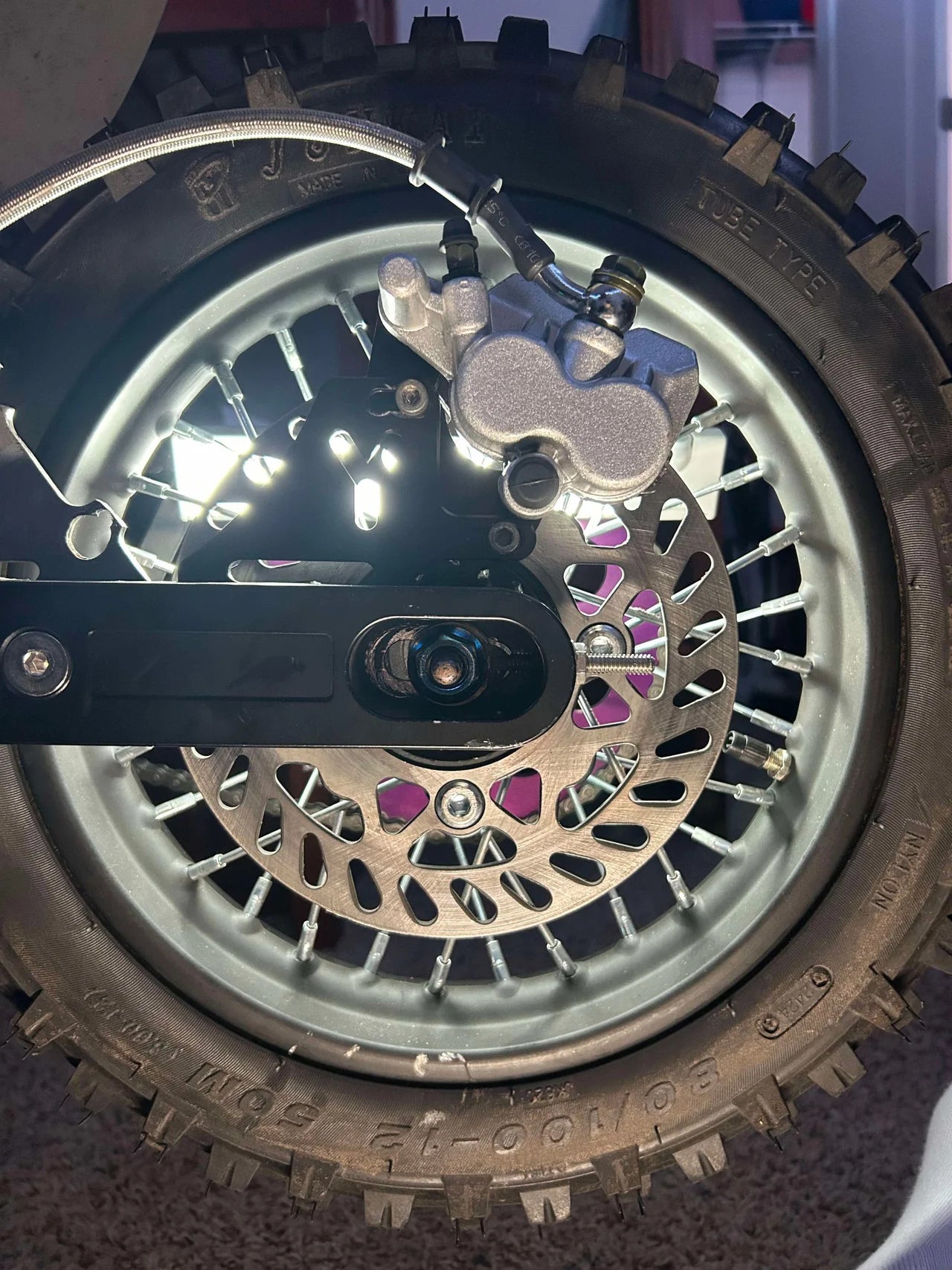 Rear Pit Bike Brake with 180mm rotor + CNC Handle