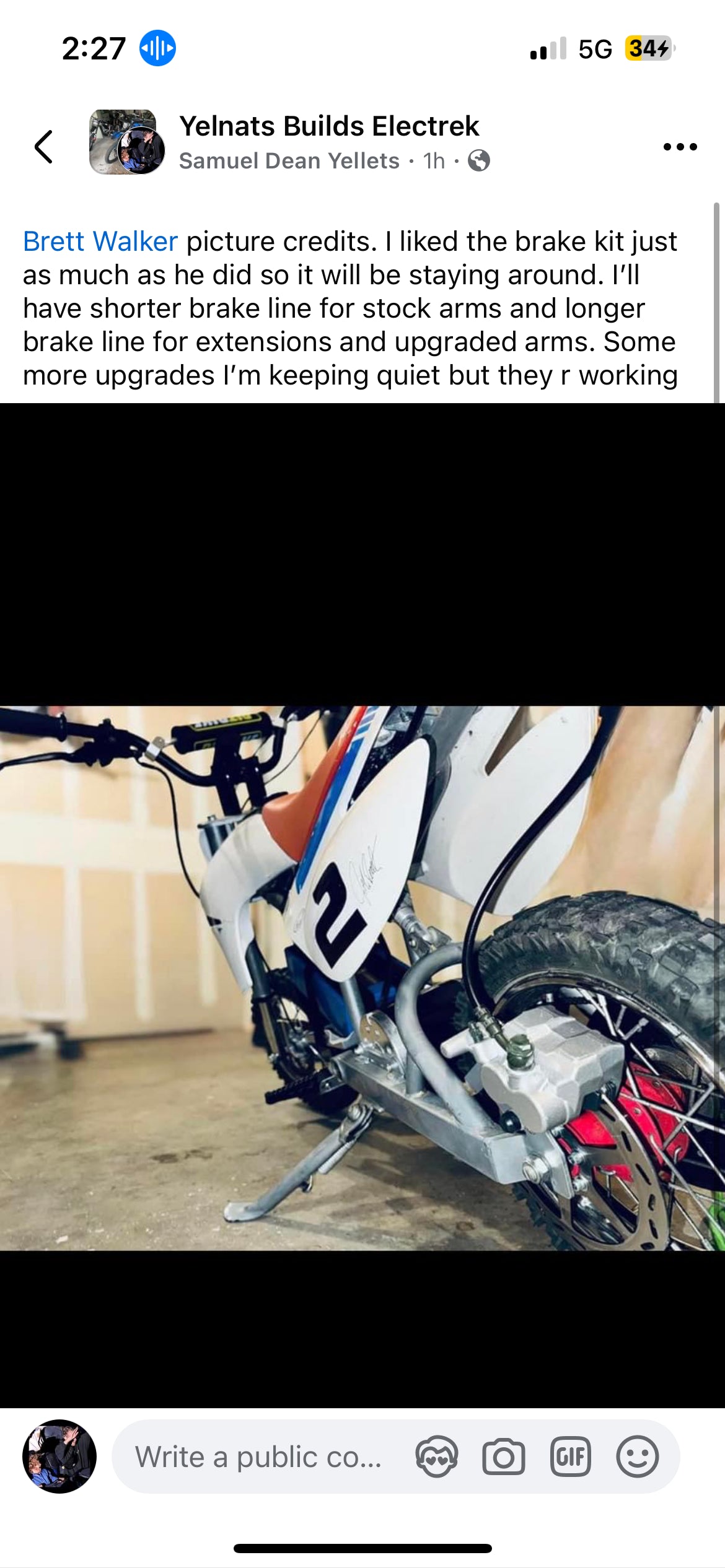 Rear Pit Bike Brake with 180mm rotor + CNC Handle