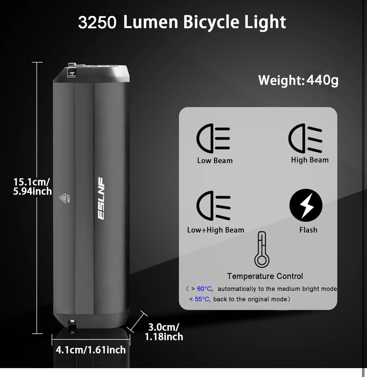 ESLNF Re-chargeable Large Bar Headlight