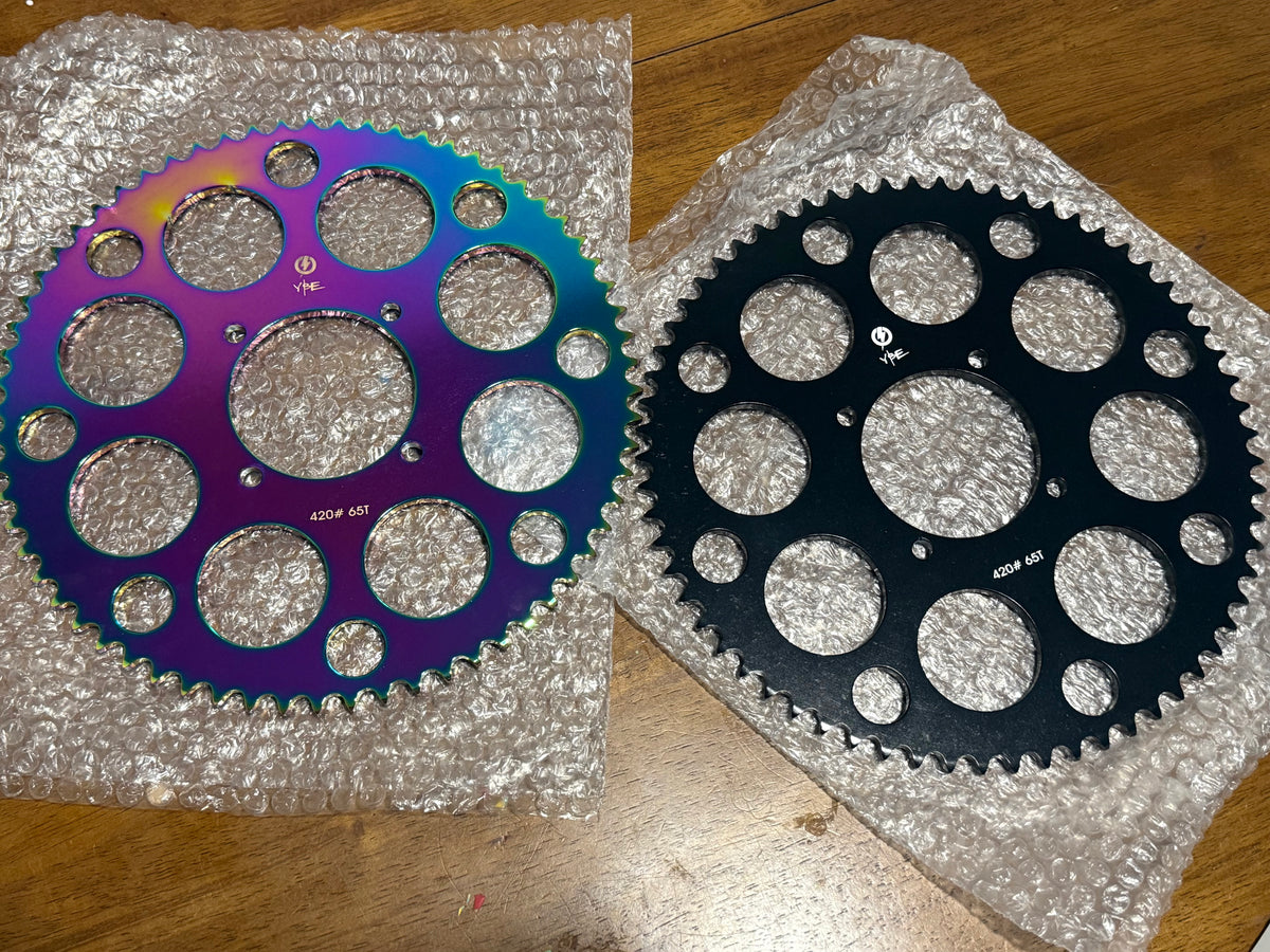 65t Pit Bike Wheel 420 Chain Sprocket anodized aluminum. Fits tuttio, yozma, valtinsu, Qronge, Chinese 50 70 90 110 125 140cc 150 160 170 Cc SSR Pit Dirt Motor Bike Motorcycle