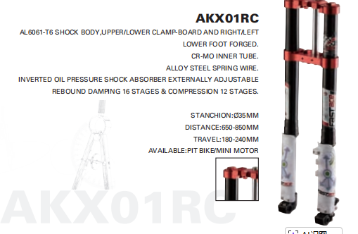 Fastace 680mm Dual Adjustable 45/48 Fork Tubes